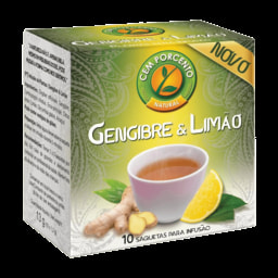 Cem Porcento Chá de Gengibre e Limão