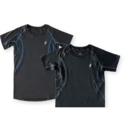 T-shirt Comprida Running Active Preta e Azul