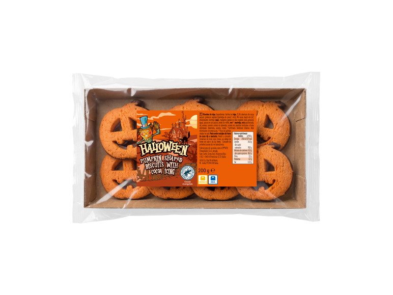 HALLOWEEN - Bolachas de Abóbora com Cobertura de Chocolate