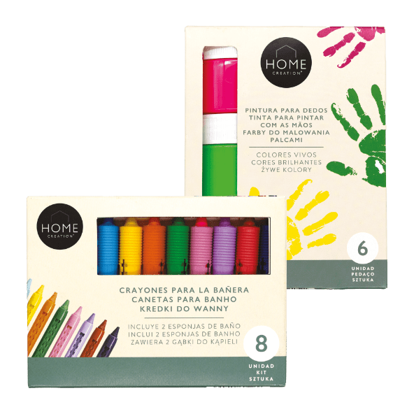 Home Creation® - Tinta para Pintar com Mãos/ Lápis de Cera Laváveis