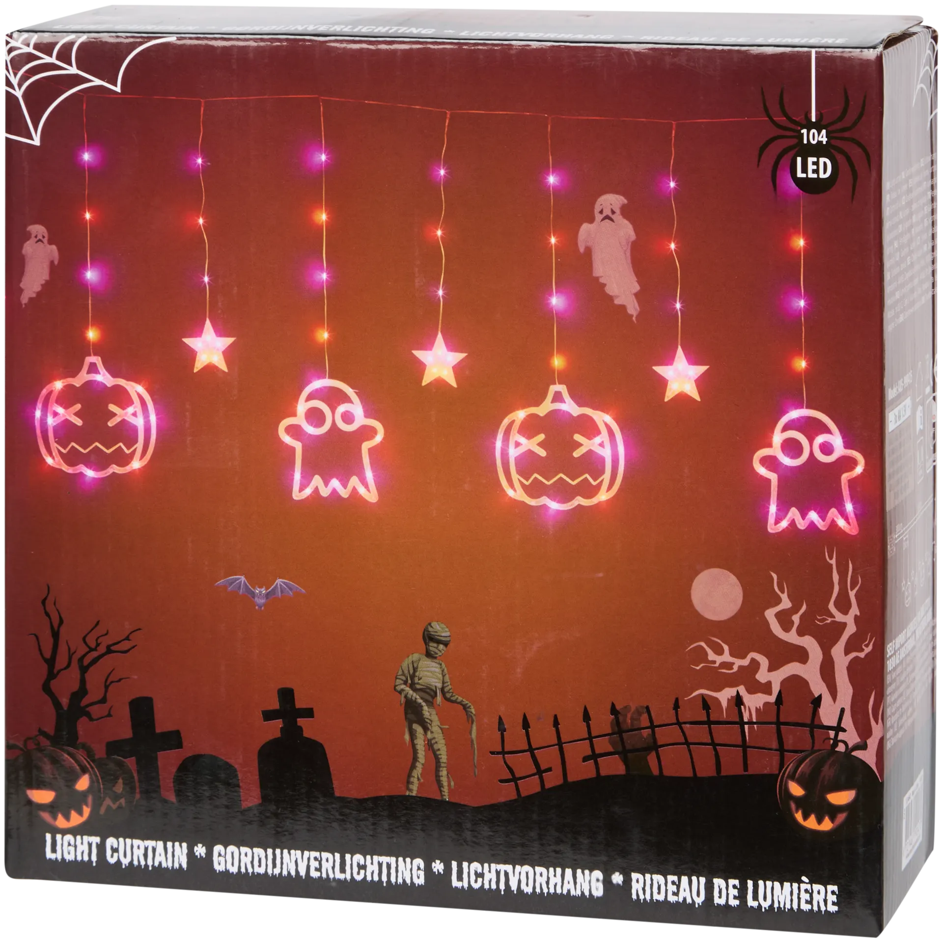 Cortina de luzes de Halloween