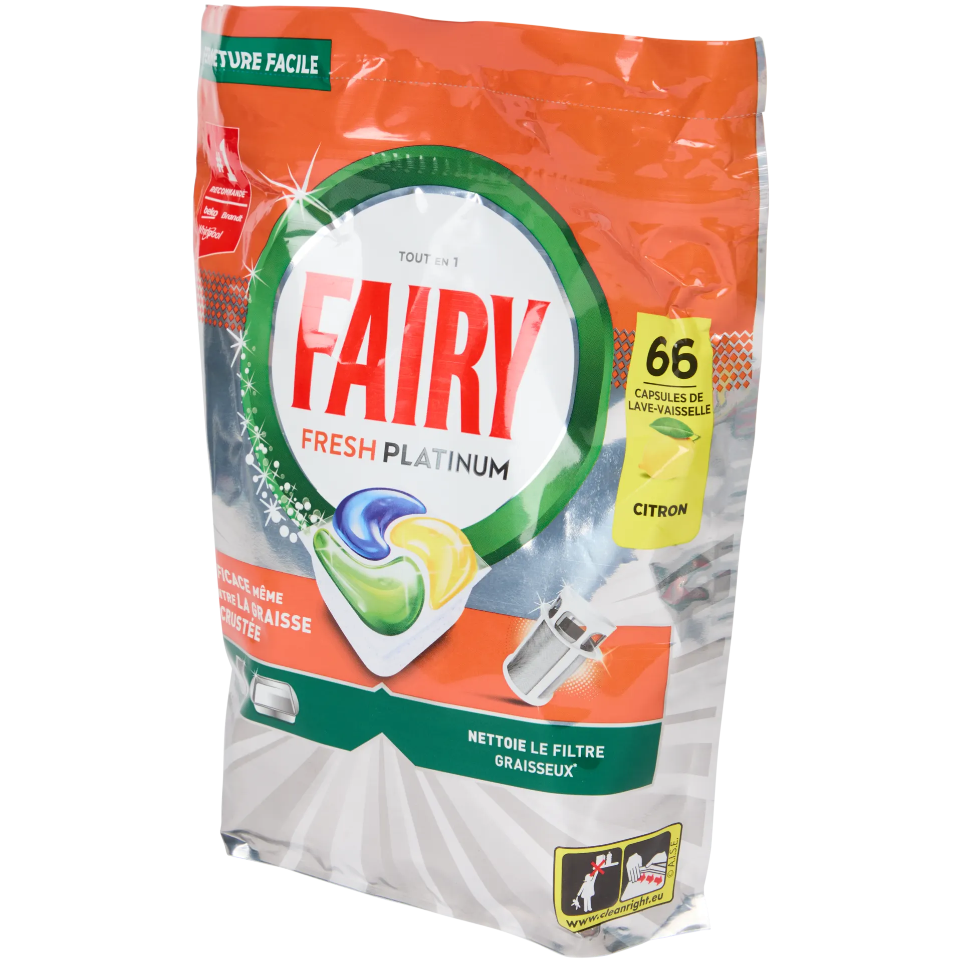 Cápsulas para louça Fairy Fresh Platinum Limão