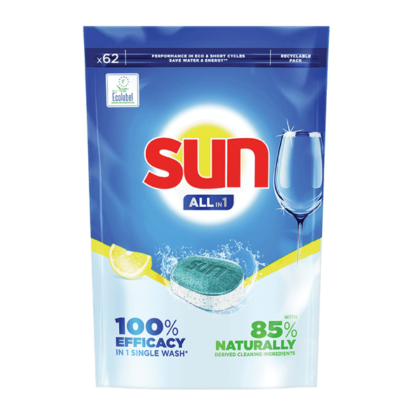 Sun - Detergente para Máquina da Loiça Pastilhas All in One de Limão