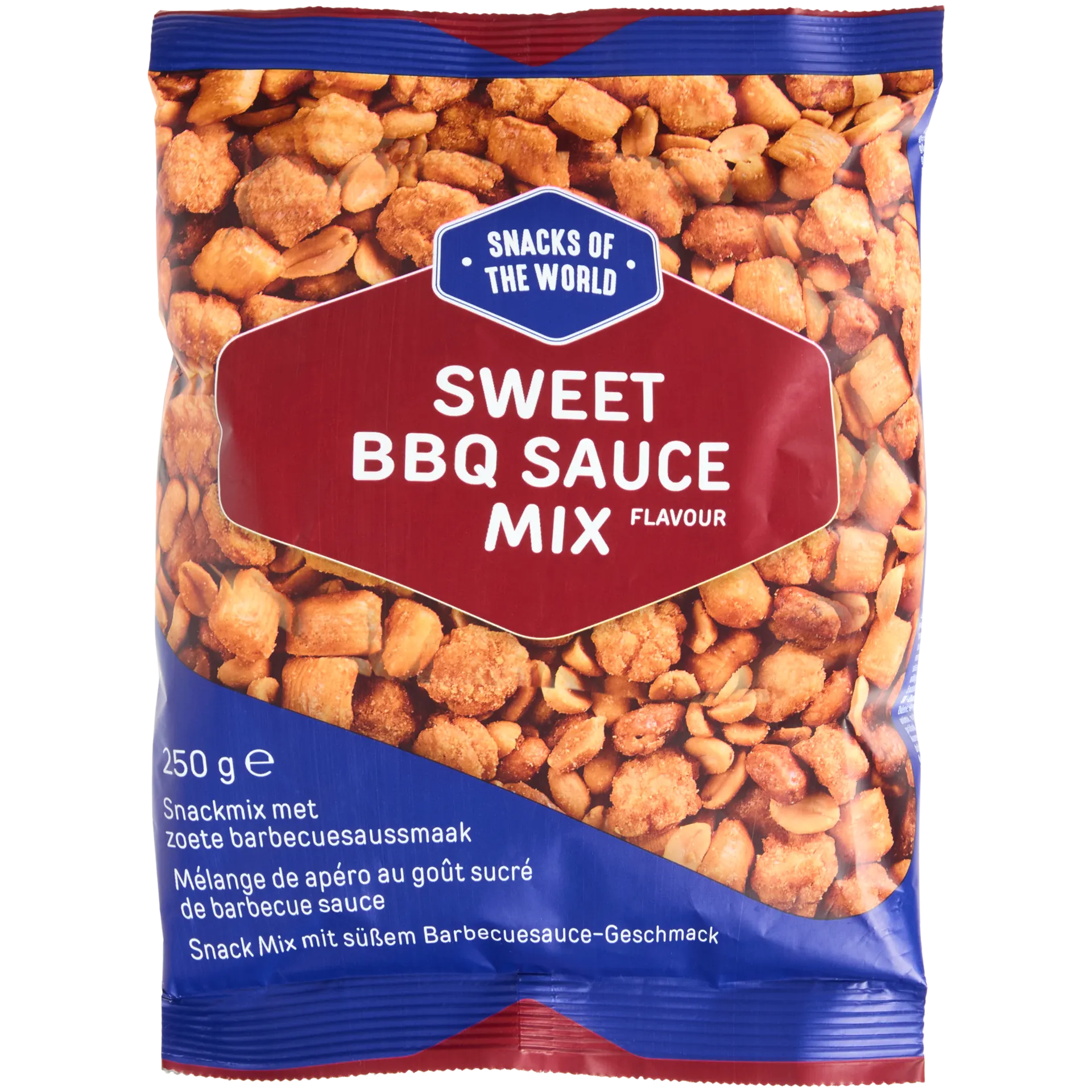 Mistura de snacks com molho doce de churrasco Snacks of the World