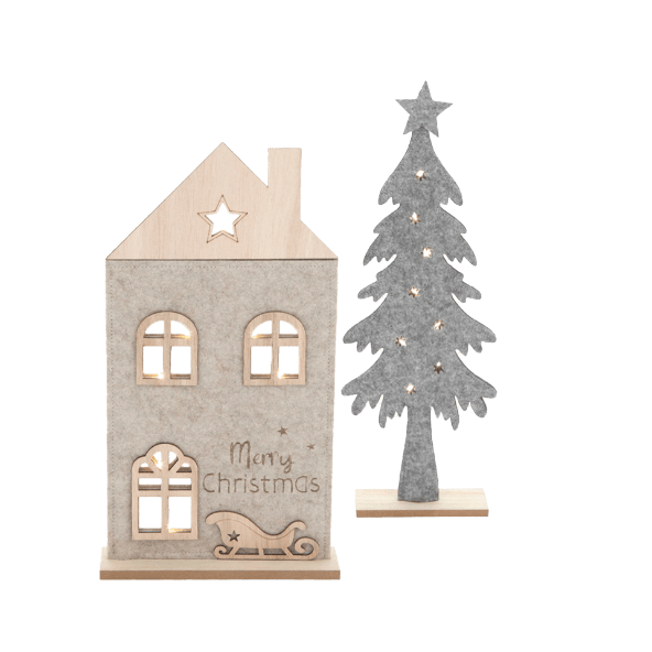 HOME CREATION® - Decorações de Natal em Feltro com LED