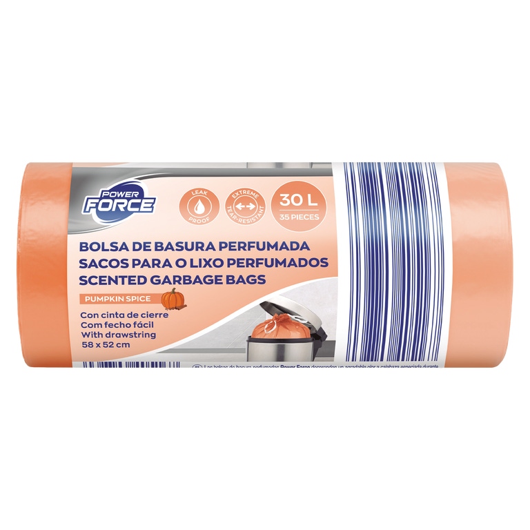 POWER FORCE® - Sacos do Lixo Perfumados com Fecho Fácil