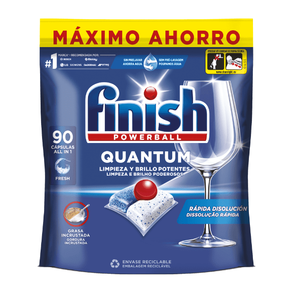 Finish - Detergente para Máquina Loiça Quantum em Pastilhas