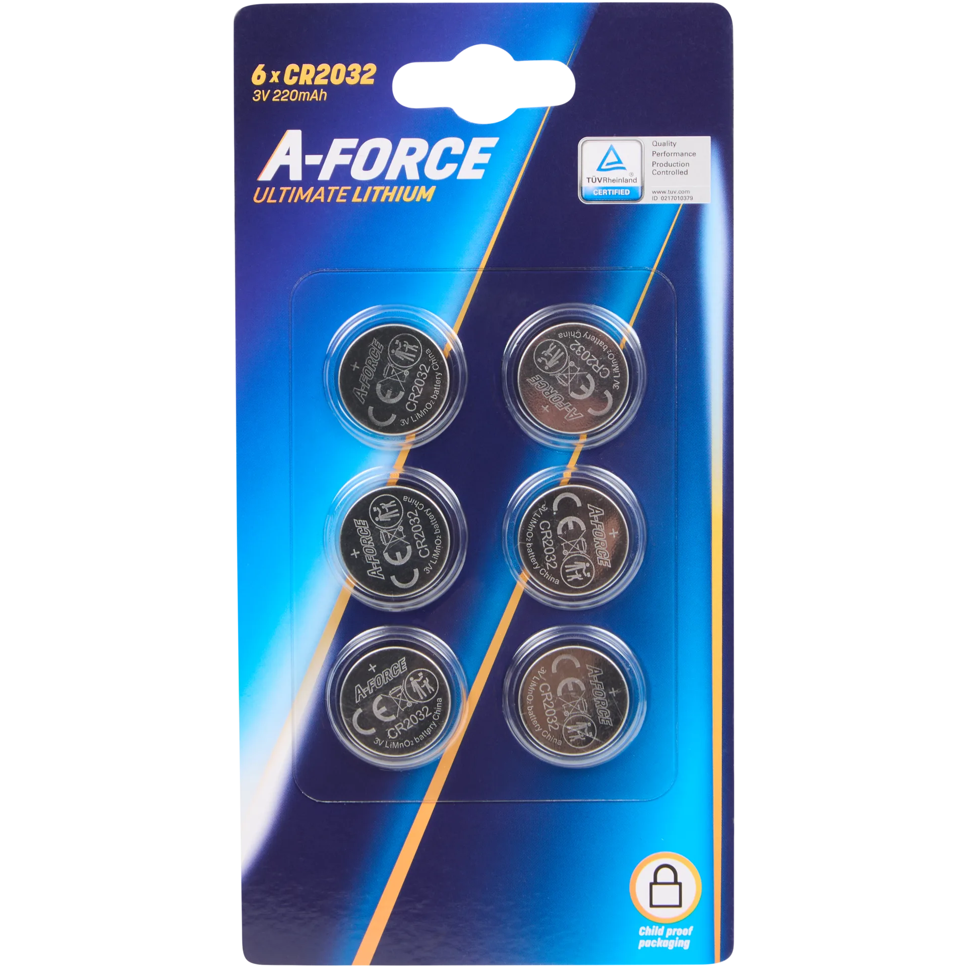 Pilhas tipo botão A-Force CR2032