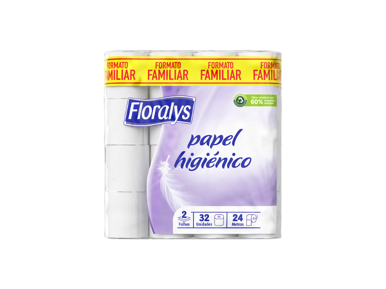 FLORALYS - Papel Higiénico 2 Folhas Formato Familiar