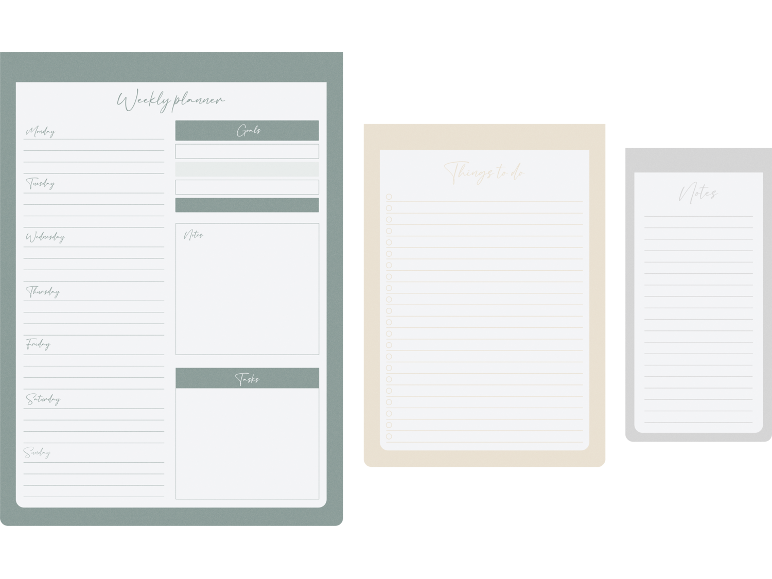 Agenda Semanal/ Bloco de Notas/ Livro de Receitas