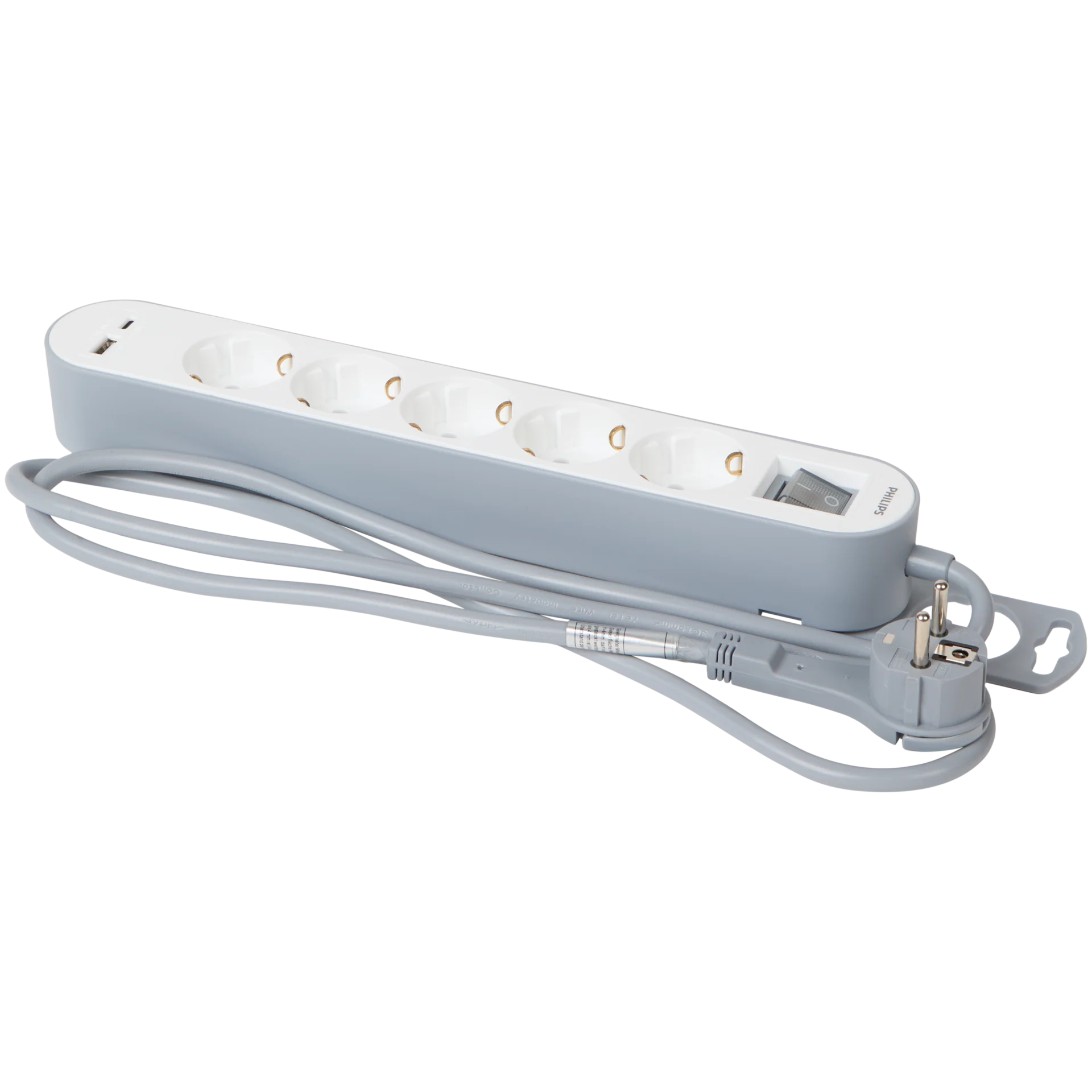 Extensão elétrica com ligações USB-A e USB-C Philips