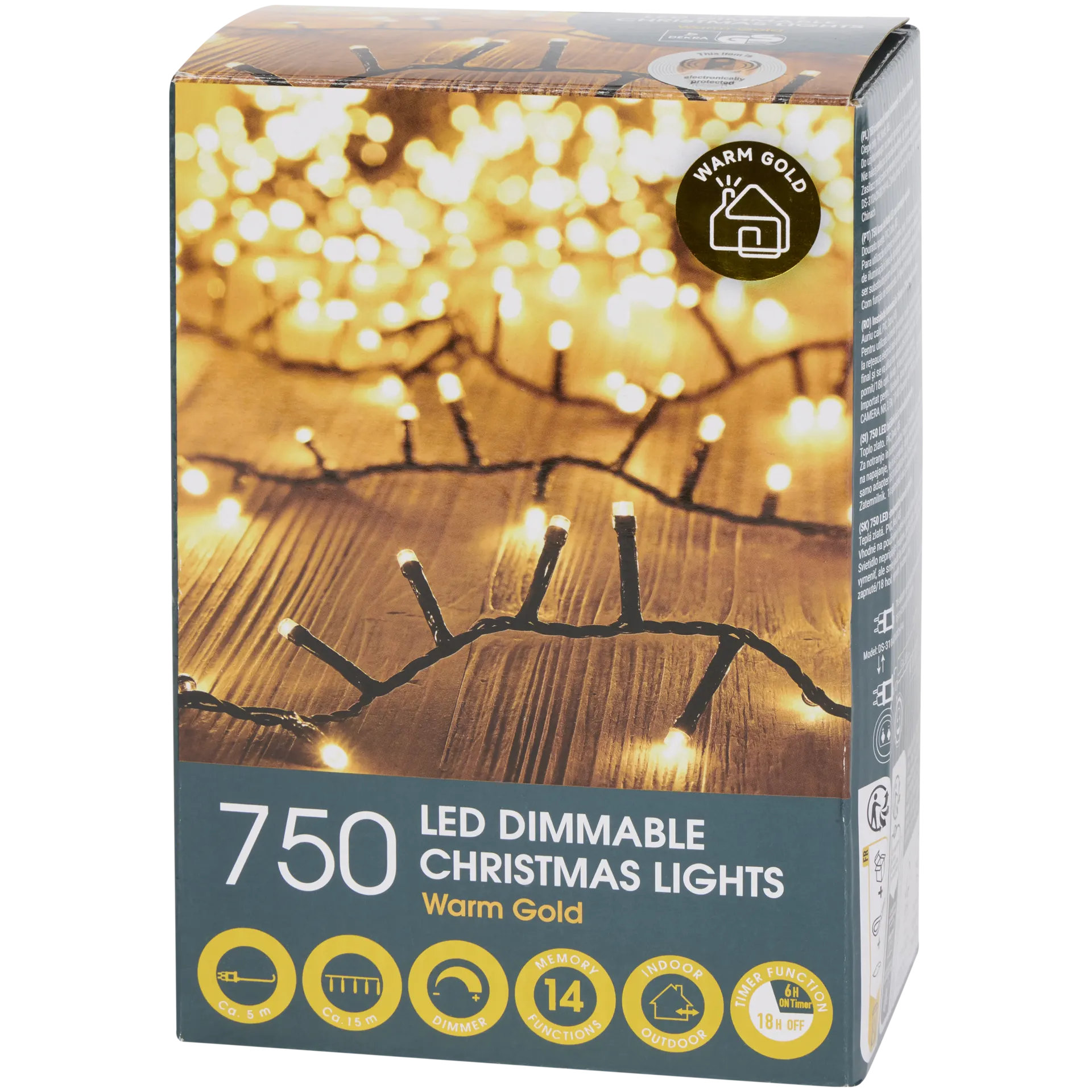 Luzes de Natal Luxuriance Lights Quente dourado