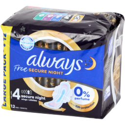 Pensos higiénicos Always Free Secure Night