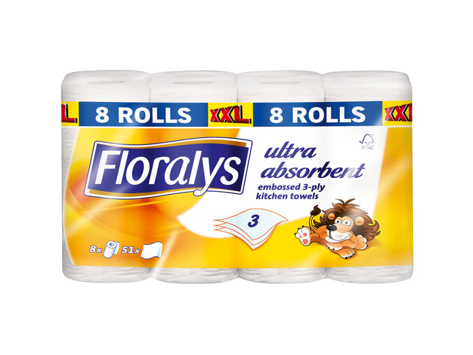 Floralys® Rolo de Cozinha XXL 3 Folhas