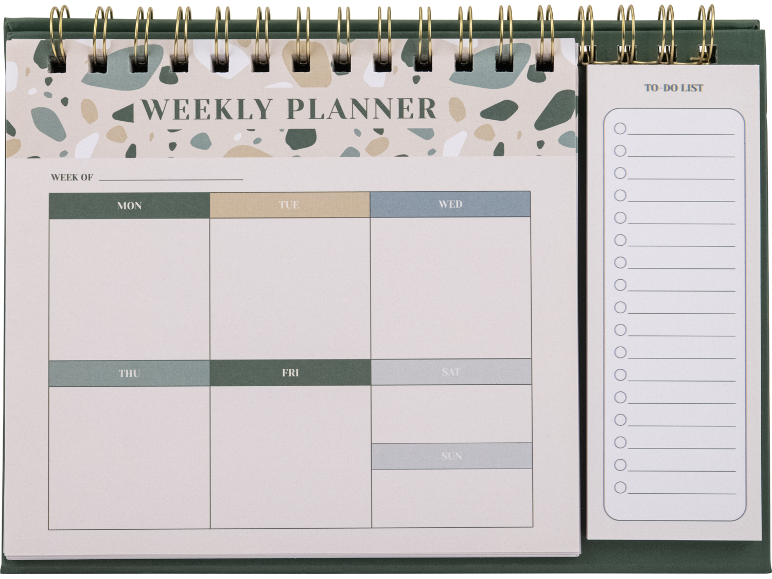 Agenda Semanal/ Bloco de Notas/ Livro de Receitas