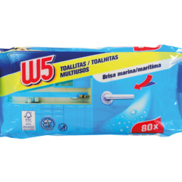 W5® Toalhitas Húmidas para Limpeza Multiusos