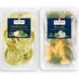ITALIAMO® Medaglioni / Ravioli com Manjericão e Pinhões ou Burrata