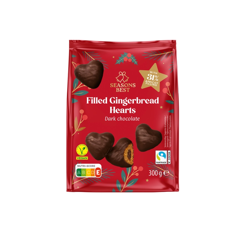SEASONS BEST - Corações Recheados com Cobertura de Chocolate Preto