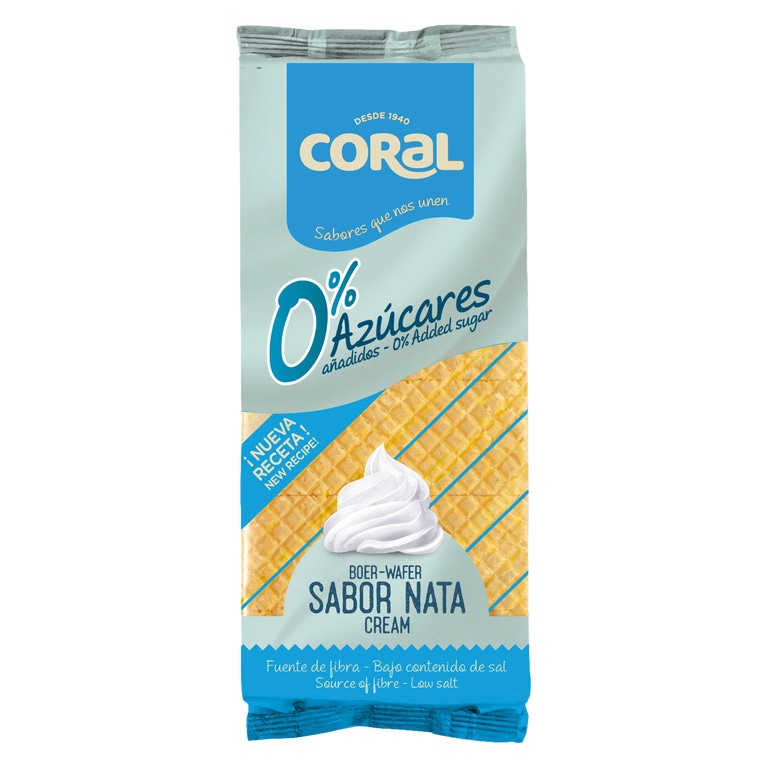 CORAL - Boer-Wafer 0% Açúcar com Sabor a Nata