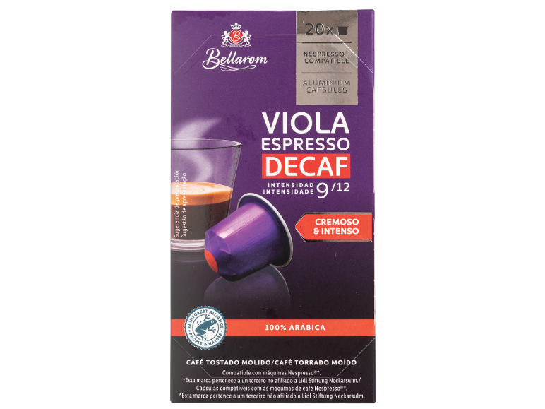BELLAROM - Cápsulas de Café Viola Espresso Descafeinado