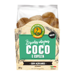 Cem Porcento Biscoitos Integrais de Coco e Espelta