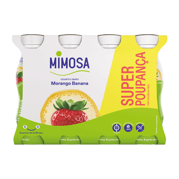 MIMOSA - Iogurte Líquido de Morango-Banana