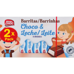 Mister Choc® Barrrinhas de Chocolate e Leite