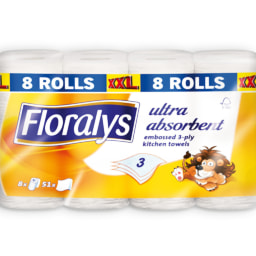 FLORALYS® Rolos de Cozinha 3 Folhas