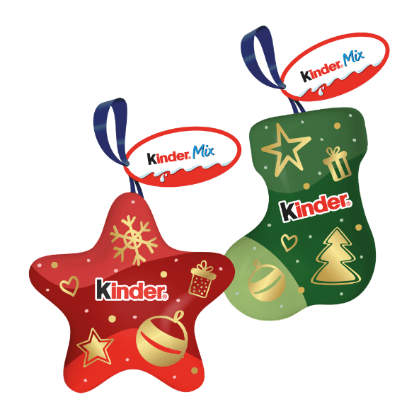 Kinder - Pendentes de Natal de Chocolate de Leite