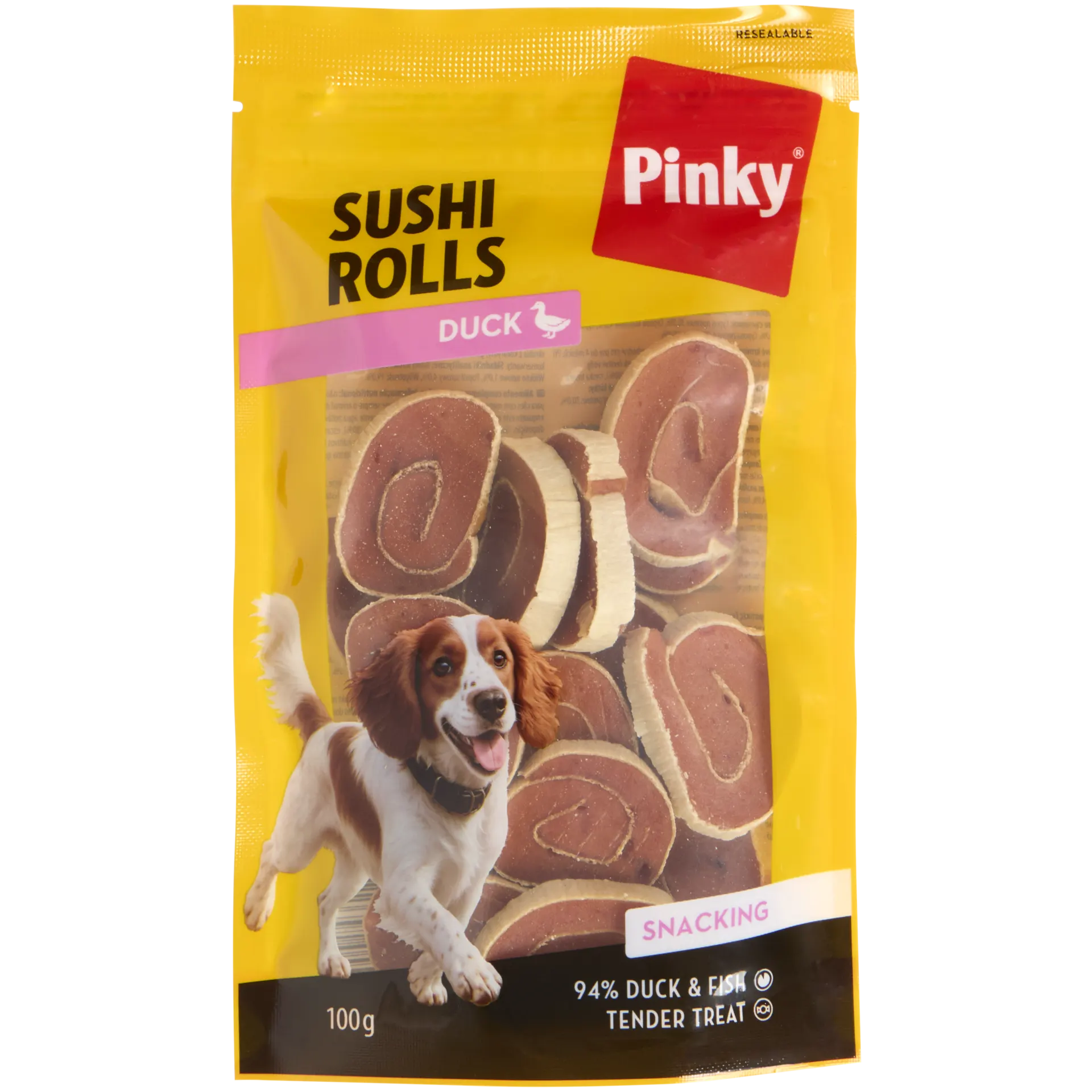 Snack para cães Pinky Sushi Duck