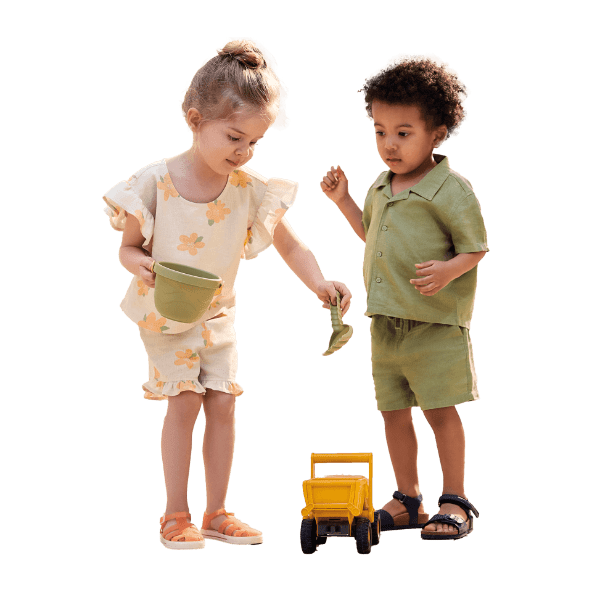 LILY & DAN® - Conjunto de Verão em Linho para Criança