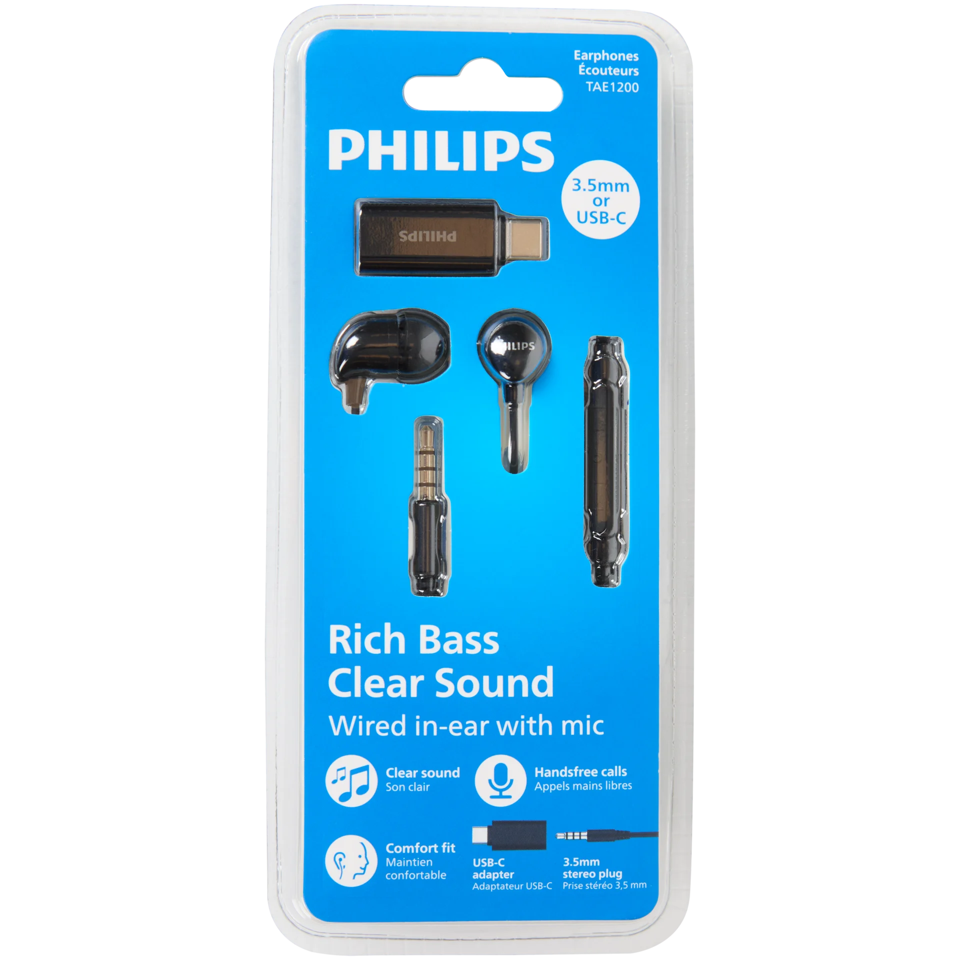 Auscultadores com jack e USB-C Philips