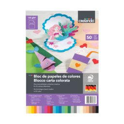 CRELANDO® Bloco de Cartolinas/  Papel Colorido