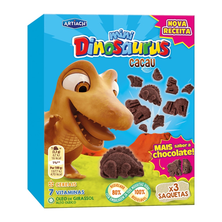 ARTIACH - Bolachas Mini Dinossauros de Cacau