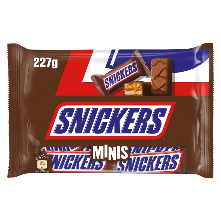 SNICKERS - Mini Snacks de Chocolate com Amendoim e Caramelo